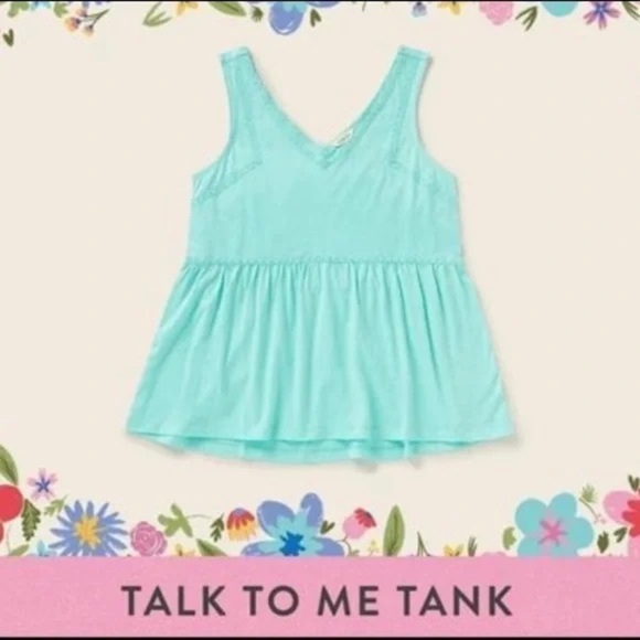 Nwt Matilda Jane Talk To Me Cotton Babydoll Tank Aqua - Picture 11 of 11